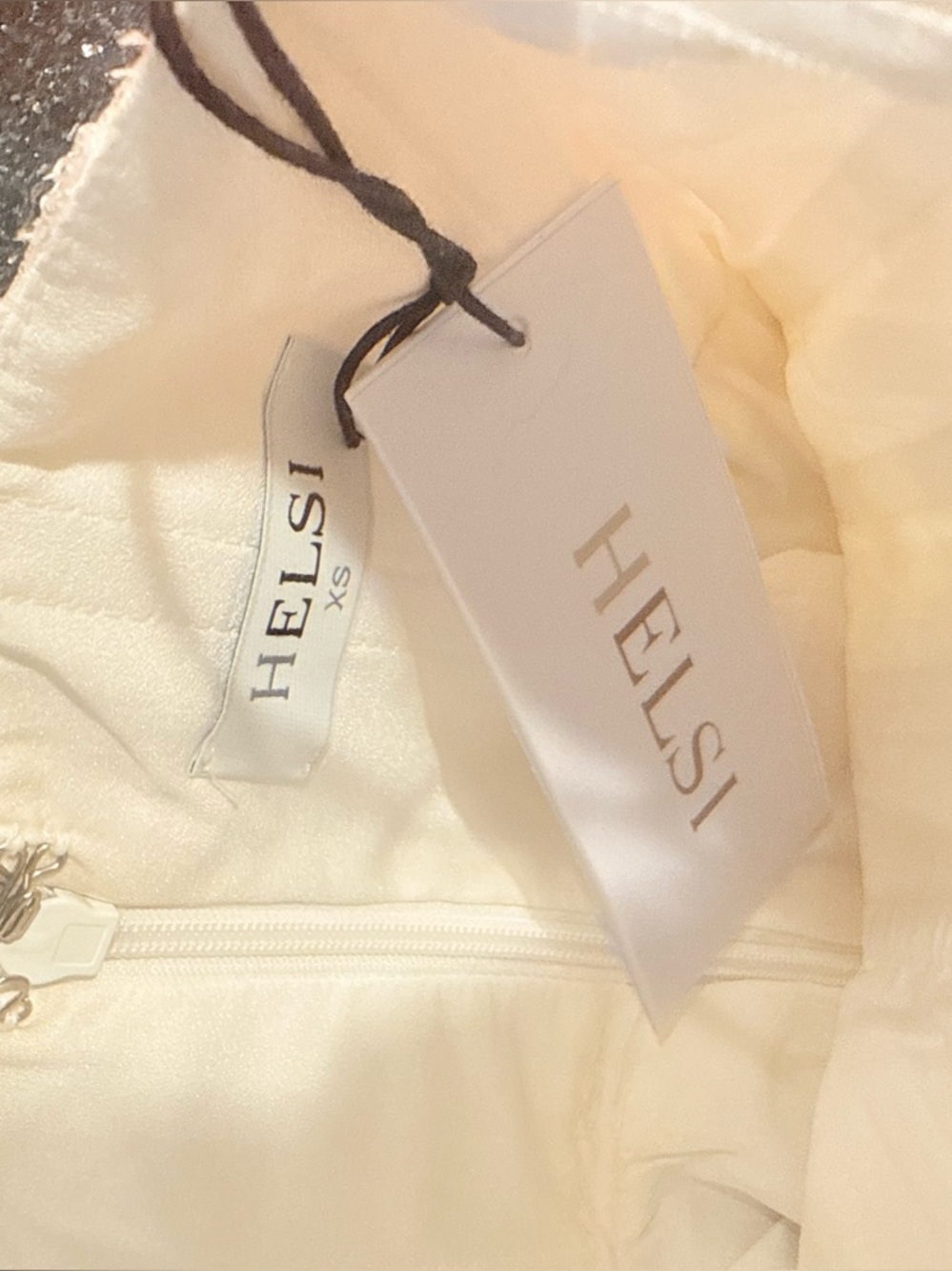 Helsi Vivi Strapless Beaded Midi Sheath Midi Dress in Ivory White Size XS NWT - Picture 8 of 9